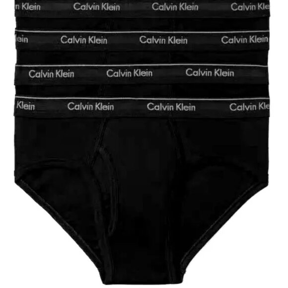 CALVIN KLEIN 4 Hip Briefs Black Cotton Men's Underwear New in the box - Picture 2 of 5
